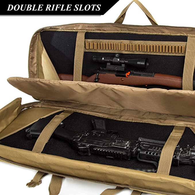 Bolsa de pistola táctica de doble rifle largo para tiro de caza # B563